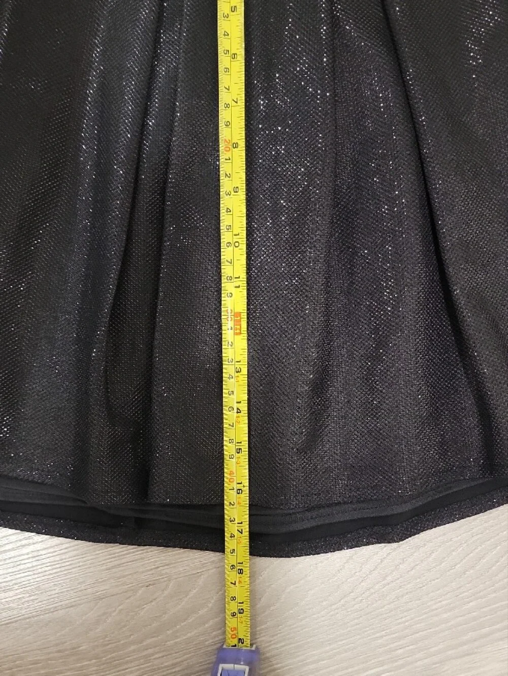 Charlotte Russe Black Glitter Pleated Mini Skirt
